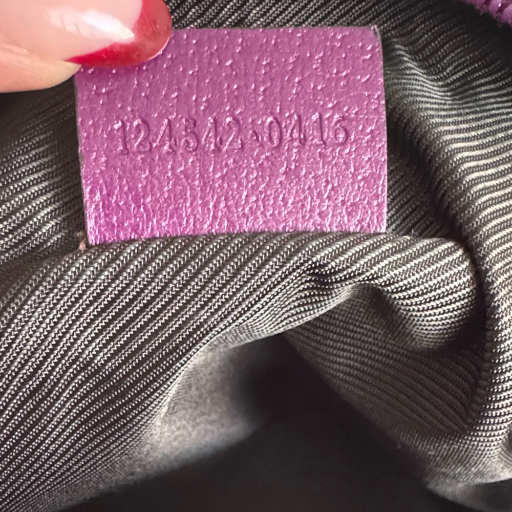 Gucci Beige and Brown handbag with Purple Accents - Picture 11 of 15